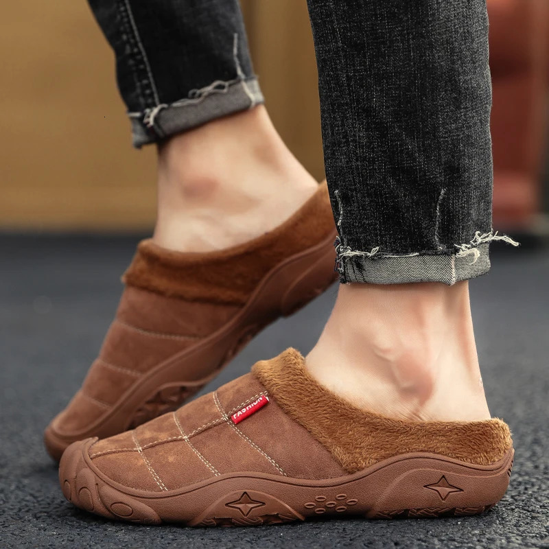 Men Slippers Winter Bottom Soft Home Shoe Cotton Thick Indoor SlipOn Slides Comfortable Plus Size 241214