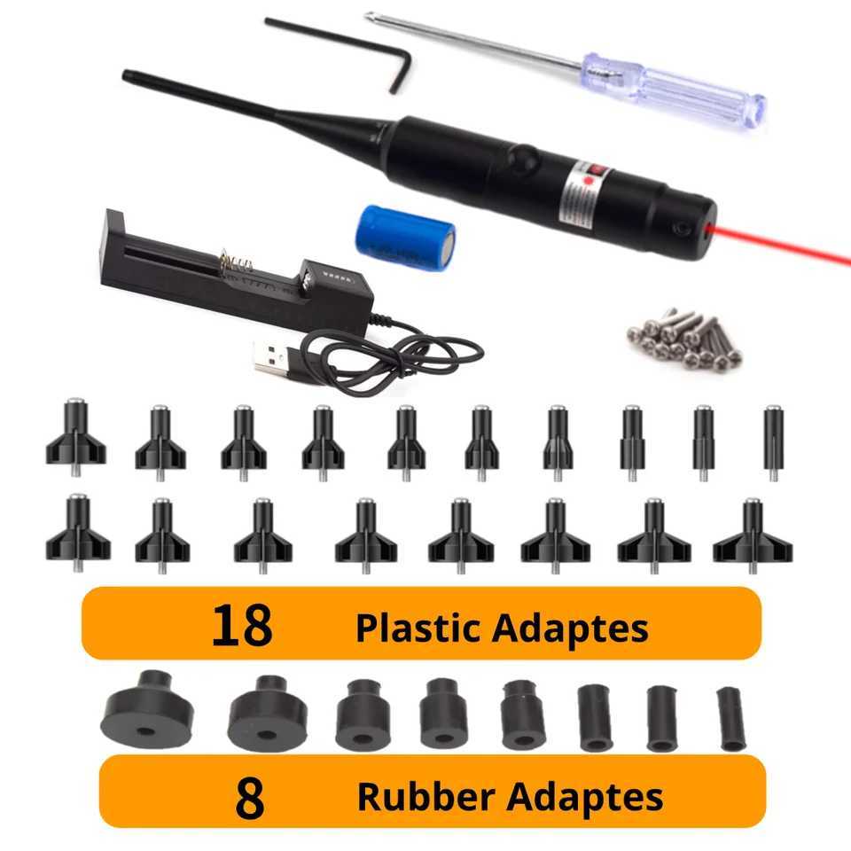 Universal Laser Bore Sight Kit for .177 .22 to .78 Caliber Rif Pistol Shotgun Boresighter CollimatorXJ241214