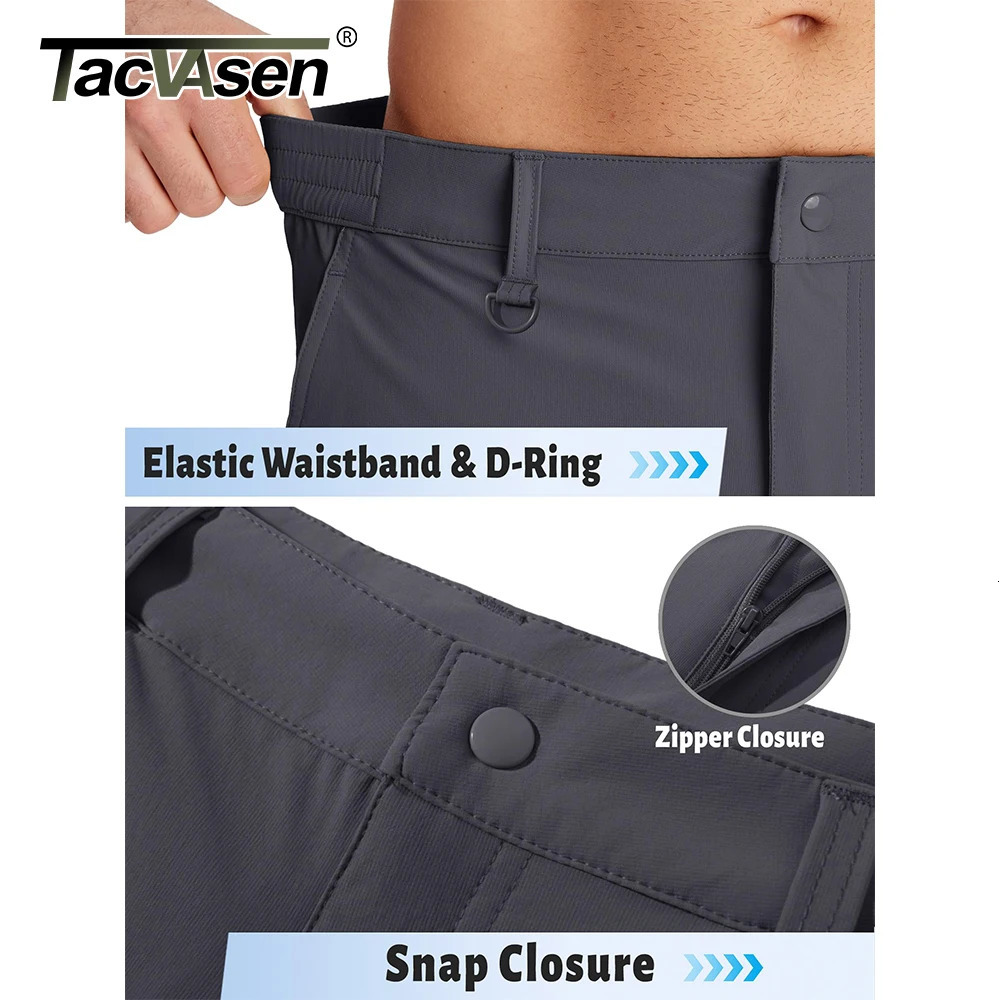 TACVASEN Summer Lightweight Casual Shorts Mens Hiking Fishing Waterproof Outdoor Cargo Work Shorts Multi Pocket Shorts 241210