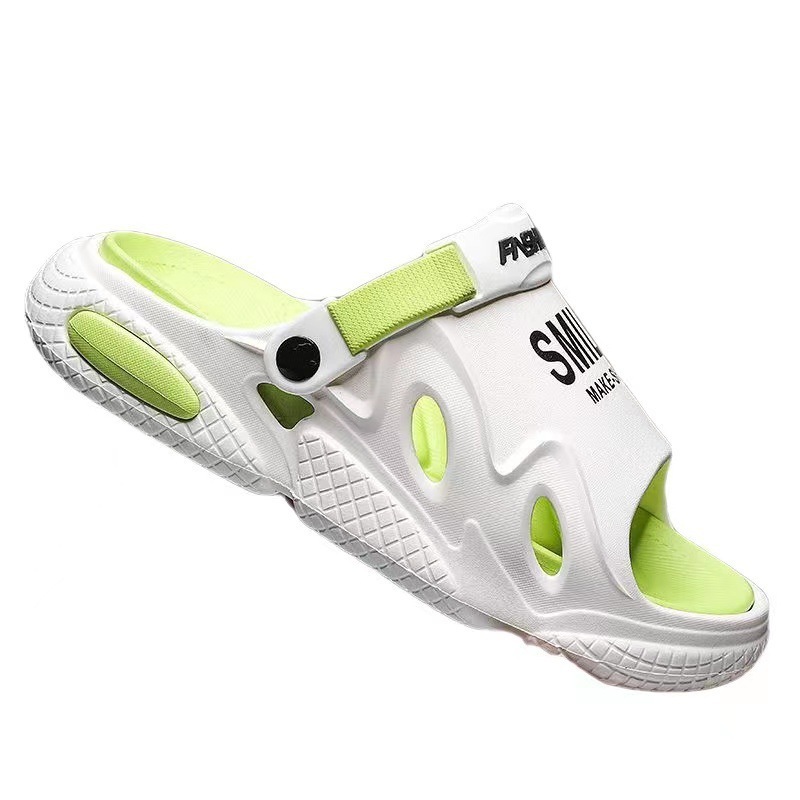 2025 free shipping new designer slippers for mens sunmmer black green white Thick bottom anti slip Beach shoes outdoor Leisure slippers