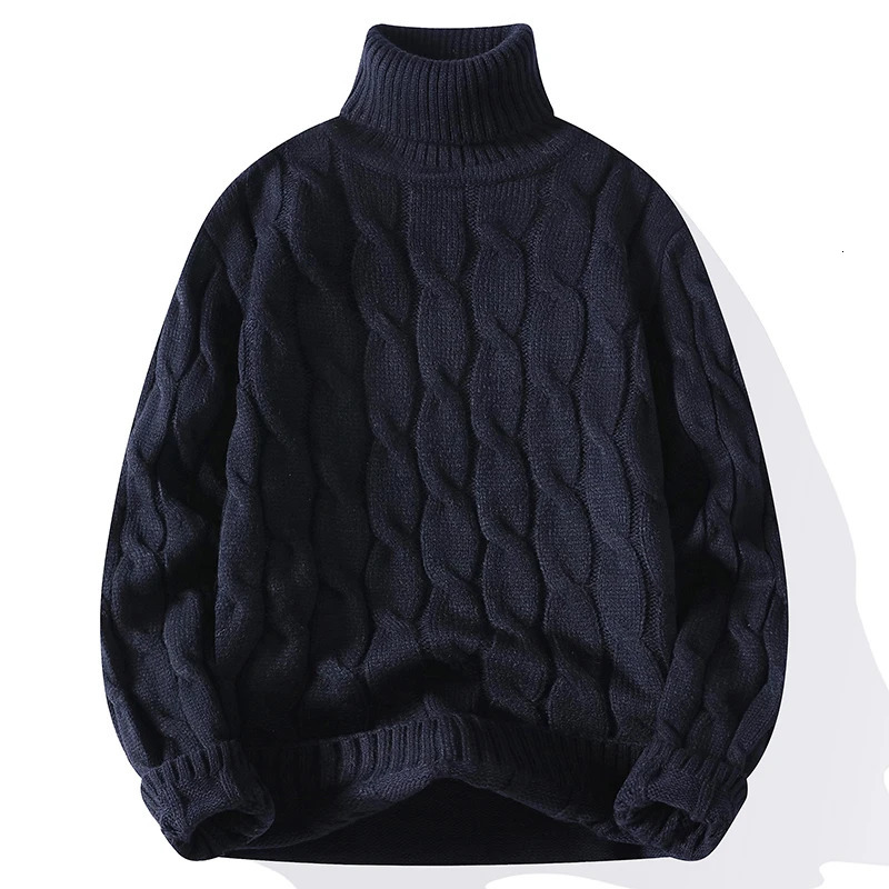 Winter Turtleneck Sweater Men Knitted Thick Warm Pullover Mens Solid Color Loose Casual Sweaters Male Daily Clothing 5XL 241213