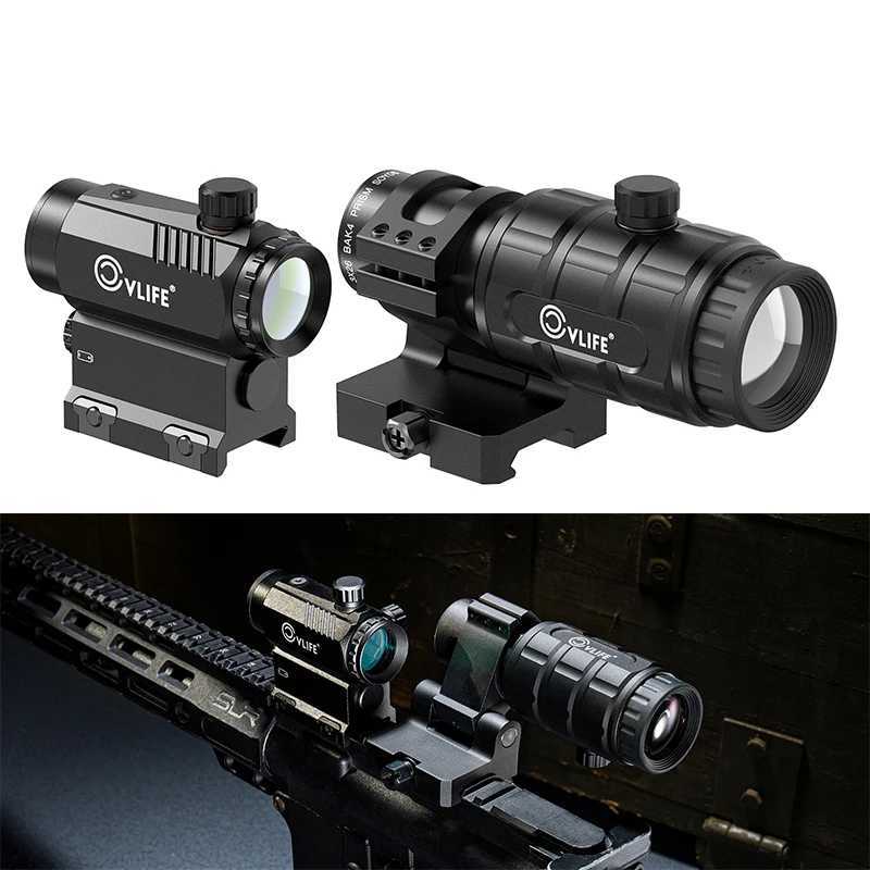 3X Magnifier Combo Rifscope Scopes3 MOA Rif Hunting Red Dot Holographic Auto Brightn Adjustment Flip-to-Side SighXJ241214