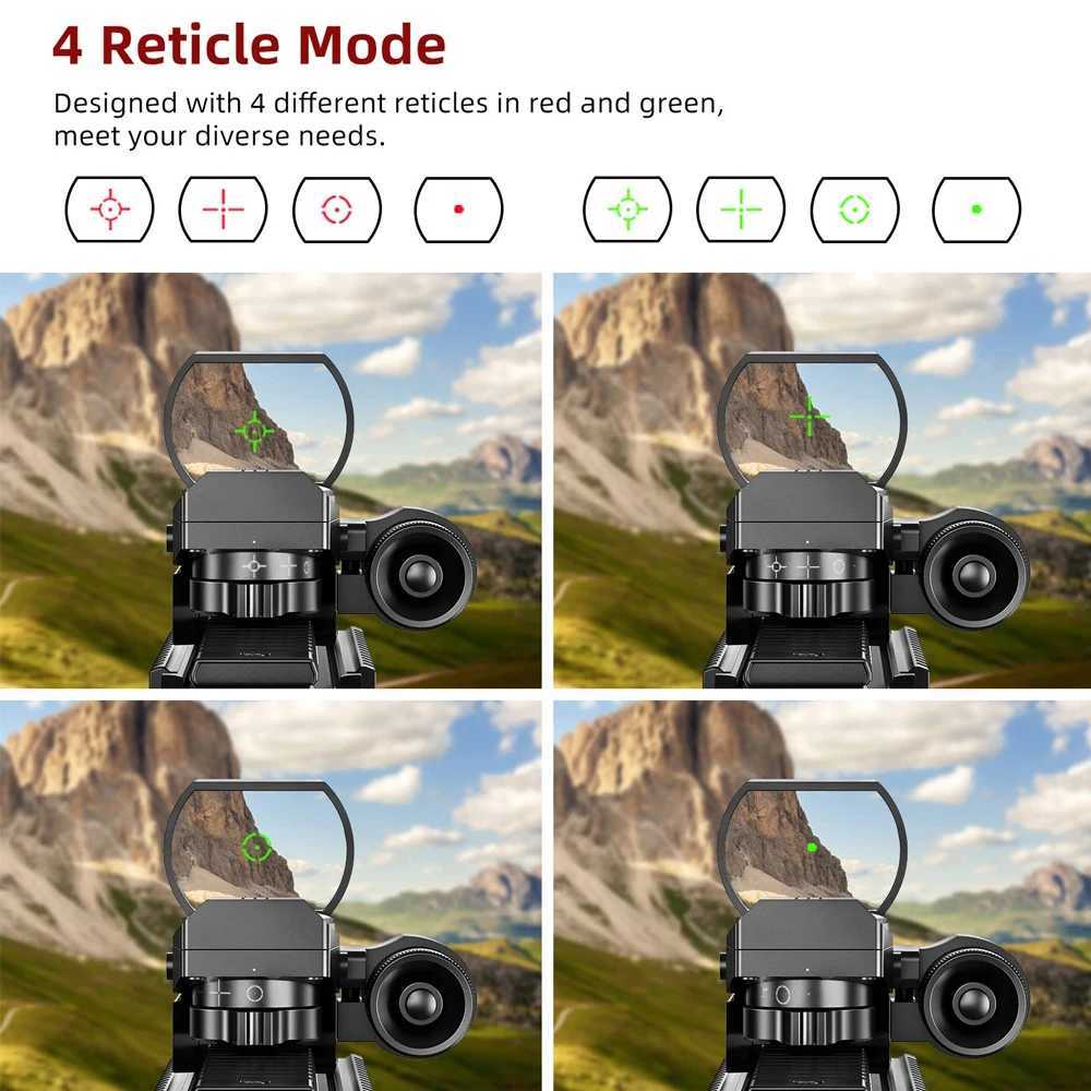 Red Green Dot Sight Laser Scope Tactical Rifscope Hunting Optics Red Dot Sight 4 Retic Scope Collimator Sight for 11mm/20mmXJ241214