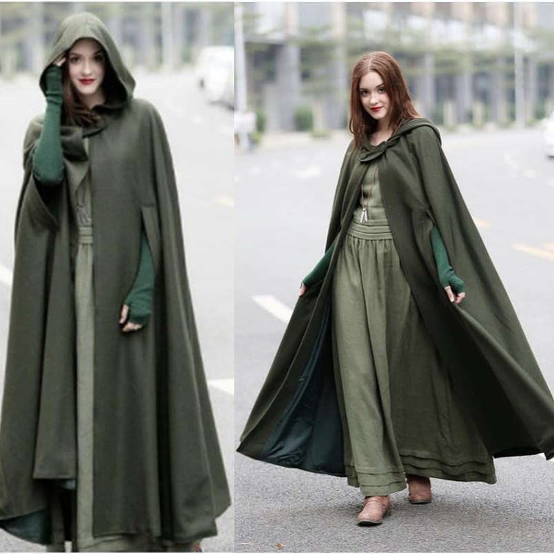European And American Five Color Hooded Shawl Extended Halloween Cloak Coat, Women's Fashionable Quality Classic Coat
