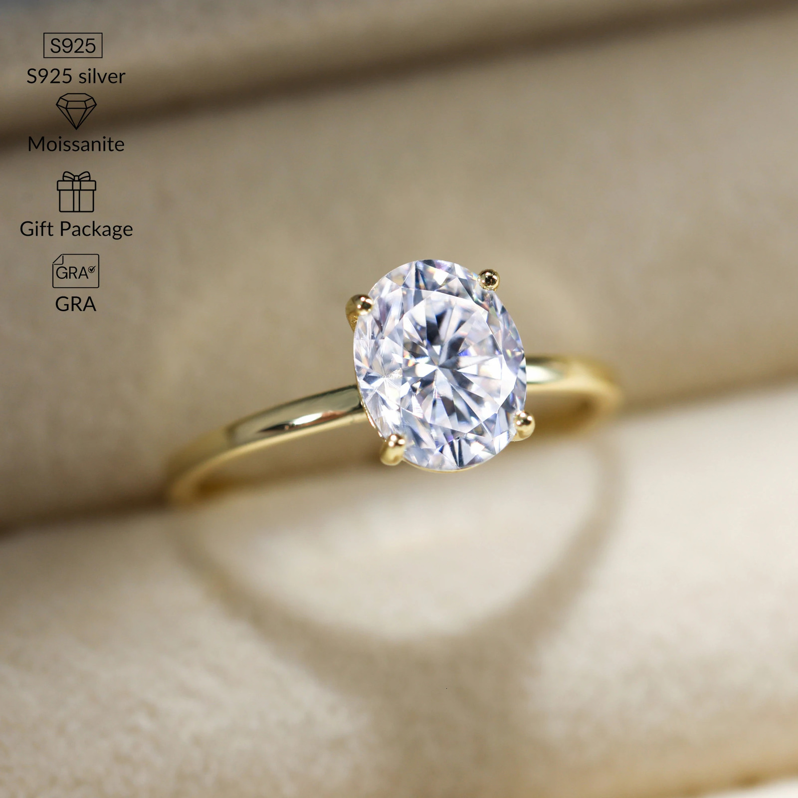 1ct - 3ct Real Ring Engagement Wedding Diamond Rings for Women 925 Sterling Silver High Quality Jewelry GRA 241214