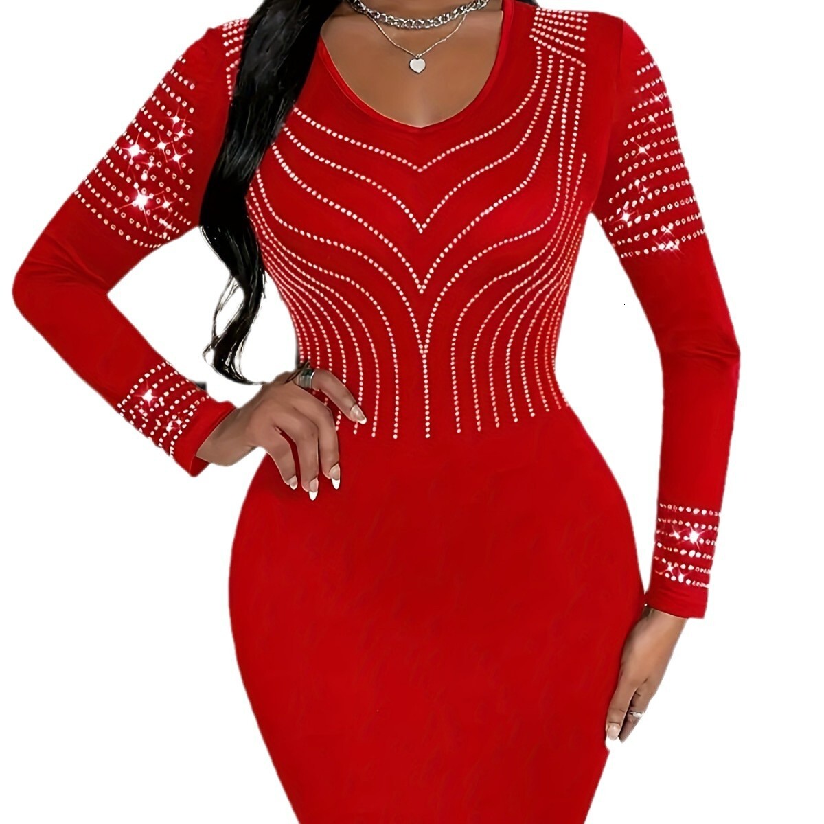 Basic Autumn And Winter Designer Sequin Wrapped Hip Women's Dress High-end Elegant And Sexy Long Skirt