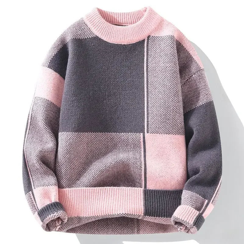 Round Collar Crewneck Long Sleeve Thick Knitwear Original Autumnr and Winter Pullover Man Casual Y2k Knitted Sweaters for Men 241209