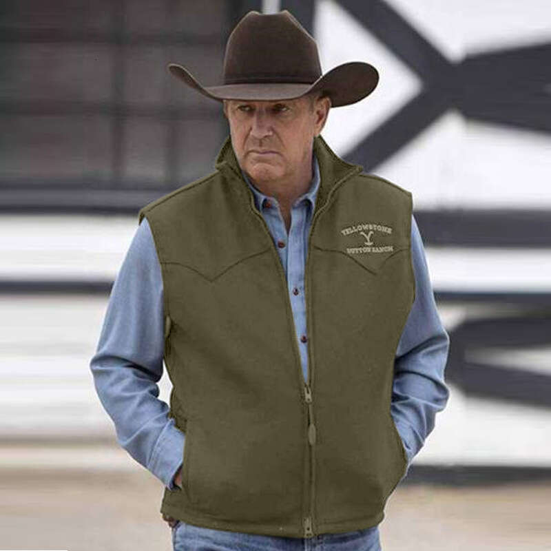 New Western Style Men's Coat With Embroidered Pattern Casual Vest That Can Be Worn All Seasons In Europe And America