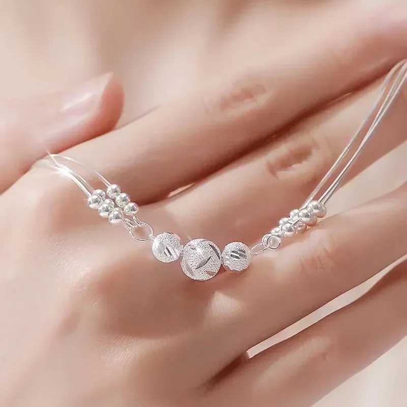 Luxury 925 Sterling Silver Bracelet for Woman Vintage Original Lucky Beads Ball Adjustable Bracelets Designer Jewelery GiftsXJ241214
