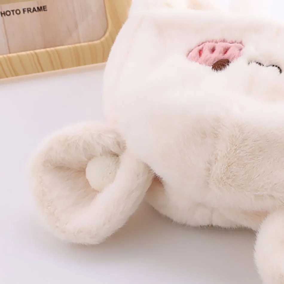 5-24 Months Cozy Plush Bear Infant Winter Hat for Baby Boy Girl with Ear Flaps Cute and Warm Toddler Beanie Cap for Little Ones W241213
