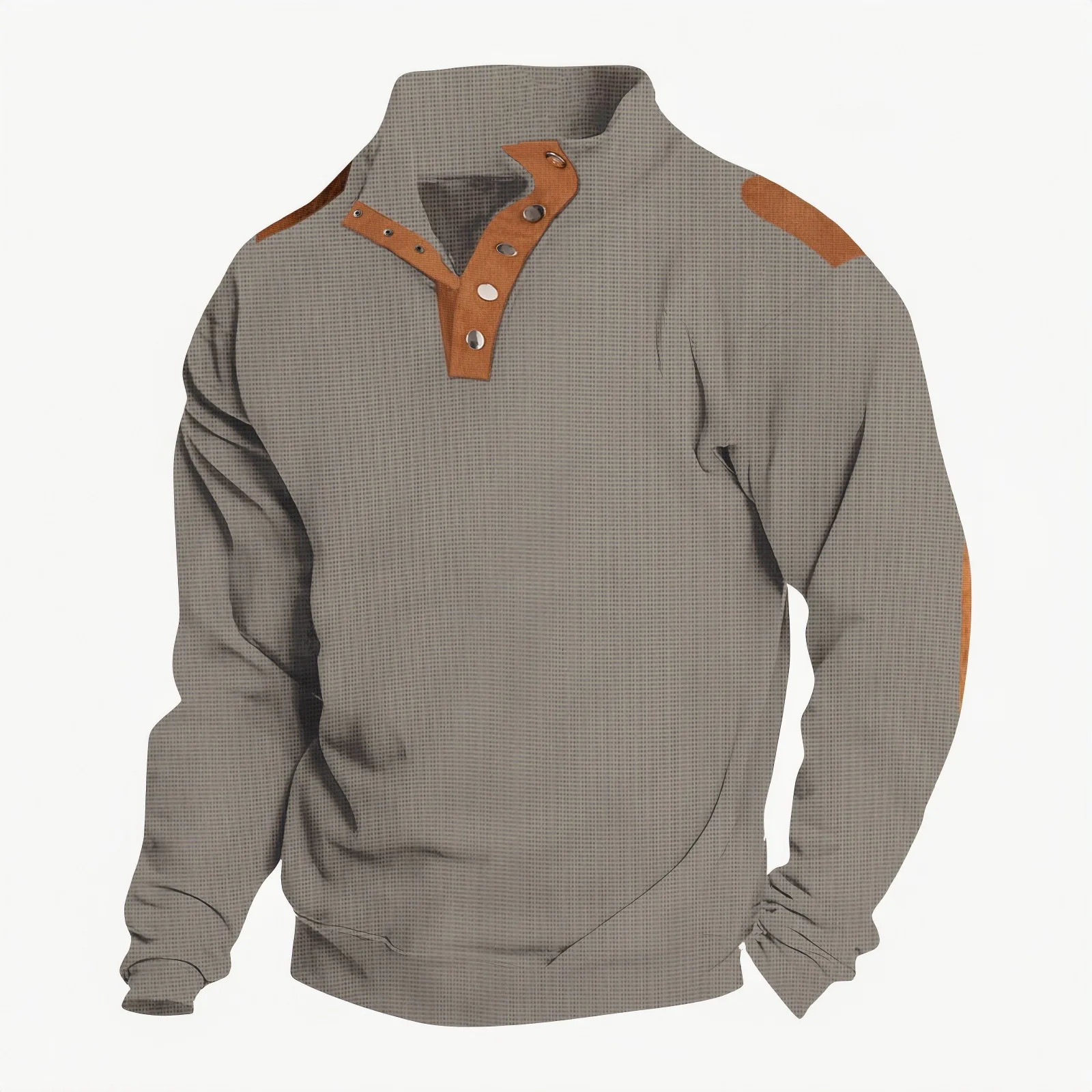Spring and autumn mens fashion embroidery solid color button sports casual comfortable stand collar long sleeve polo shirt 241213