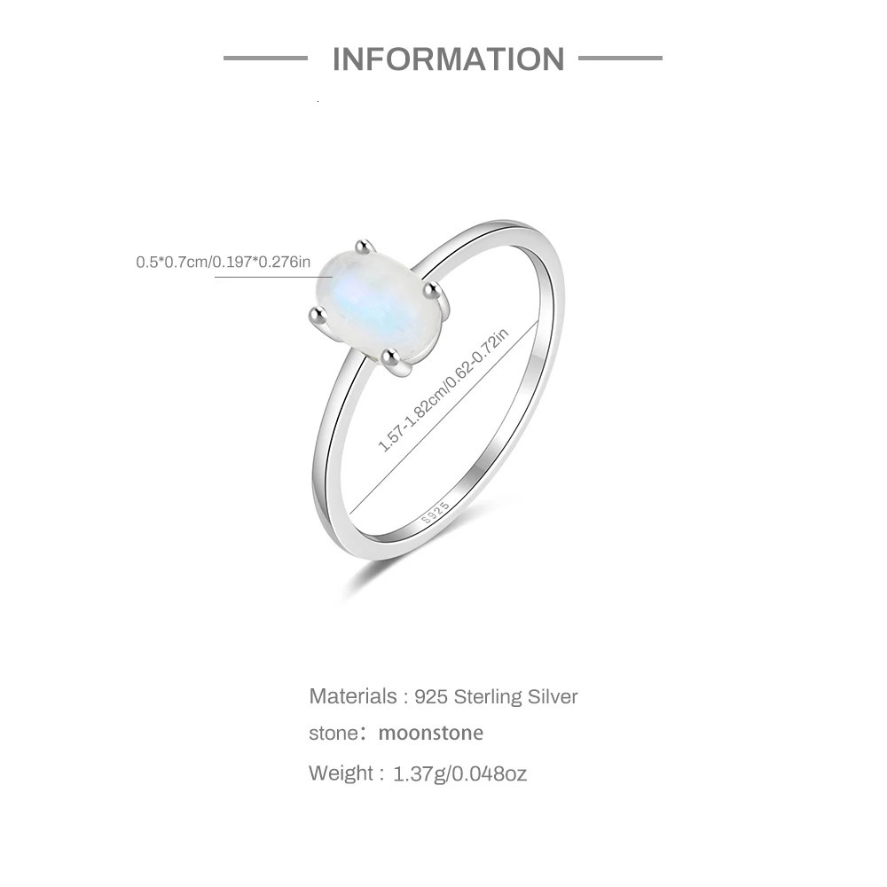 CANNER S925 Sterling Silver Moonstone Turquoise Ring For Women Wedding Finger Rings Fine Jewelry Bague Gifts Bijoux Anillos 241214