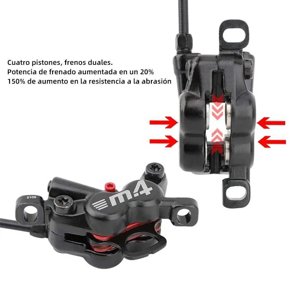 MEROCA 4-piston hydraulic brake kit with silicone protective cover for front and rear brakes 800mm/1400mm bicycle disc brake W241214