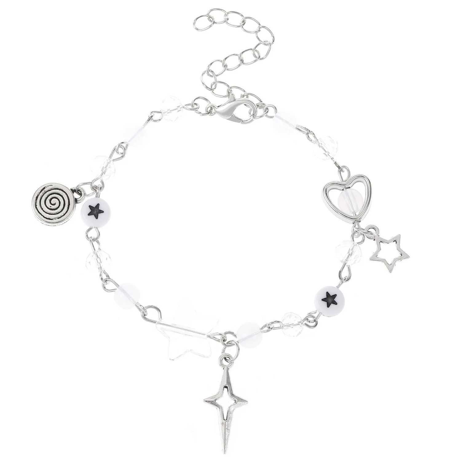 Fashion Couple Beads Bracelets Heart Star Handmade Y2K Charm Anime Beaded Kaii Friendship Couple Bracelet JewelryXJ241214