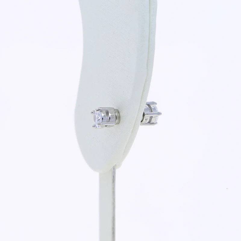 Delicate 925 Sterling Silver Men Women Shining Magnet Ear 6mm Cubic Zircon Ear Clip Non Piercing Magnetic Stud Earrings Jewelry 241213