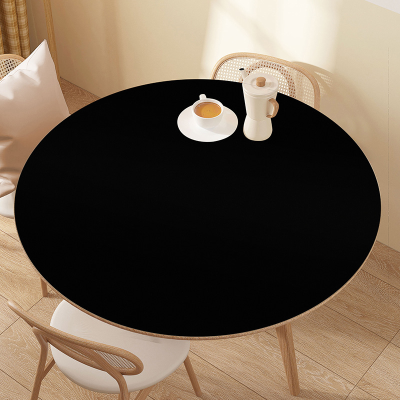 Solid Color Round Table Tablecloth, Waterproof And Oil Resistant Leather Table Cushion LN1242