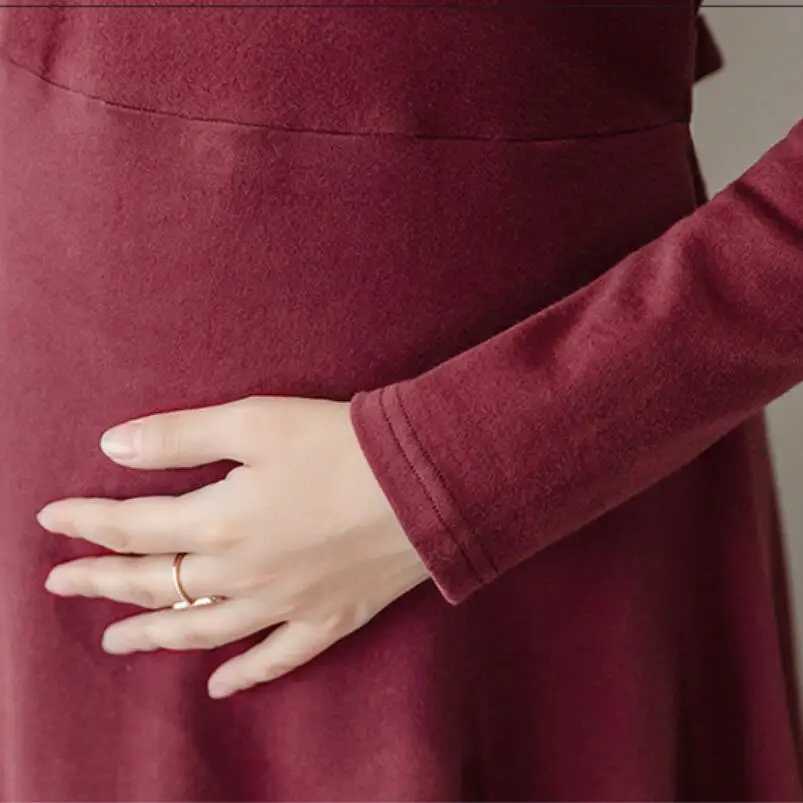 2020 Materni Dresses Long Sleeve Cotton Spring Autumn Winter Pregnancy Dresses For Pregnant Women Dress Materni ClothesXJ241213