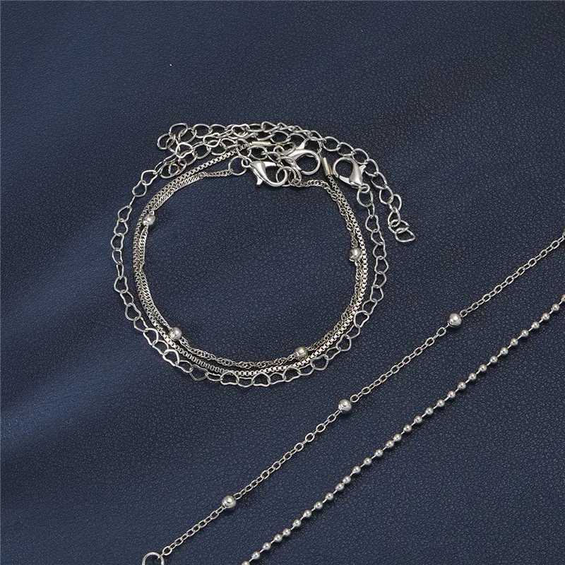 YOBEST 2024 New Heart Beads Chain Bracelets for Women Silver Color Tren Geometric Bracelets Set Party Jewelry AccoriesXJ241214