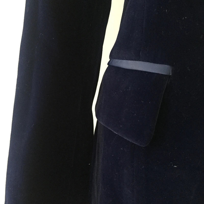 Dark Blue Black Blazer Women Spring Autumn Long Sleeve Velvet Coats Shawl Collar Single Button Blazers Jacket Coat Female 241209