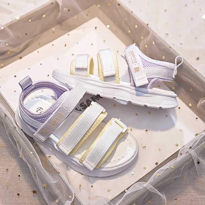 Sandals 2024 Size 27-36 Summer Baby Sandals Gradient Boys Beach Shoes Kids Girls Sport Sandals Children Candy Color Student Shoes H05252 H241213