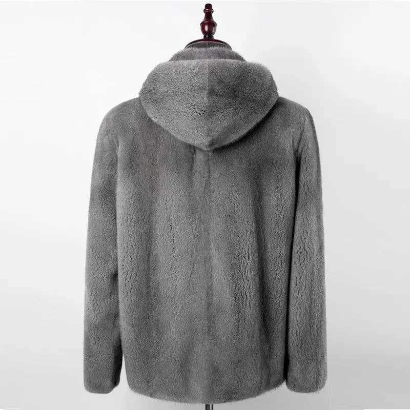 2023 new mens faux fur coat Korean fashion ultra-thin clothing autumn fluffy warm coat casual mens top T78 W241213