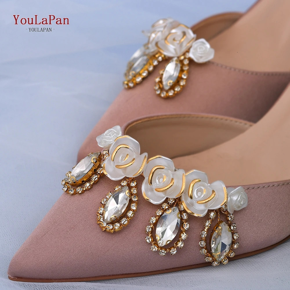 YouLaPan Wedding Water Diamond Shoe Buckle Various Handmade Crystal High Heels Shoe Clips Womens Banquet Shoe Accessories 241213