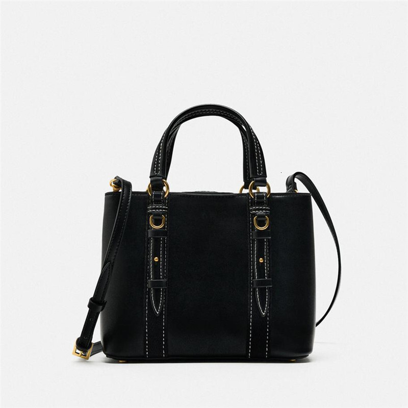 New Fashion PU Material Top Handle Women's Handbags Casual Solid Color Bucket Shoulder Crossbody Bags For Commuting