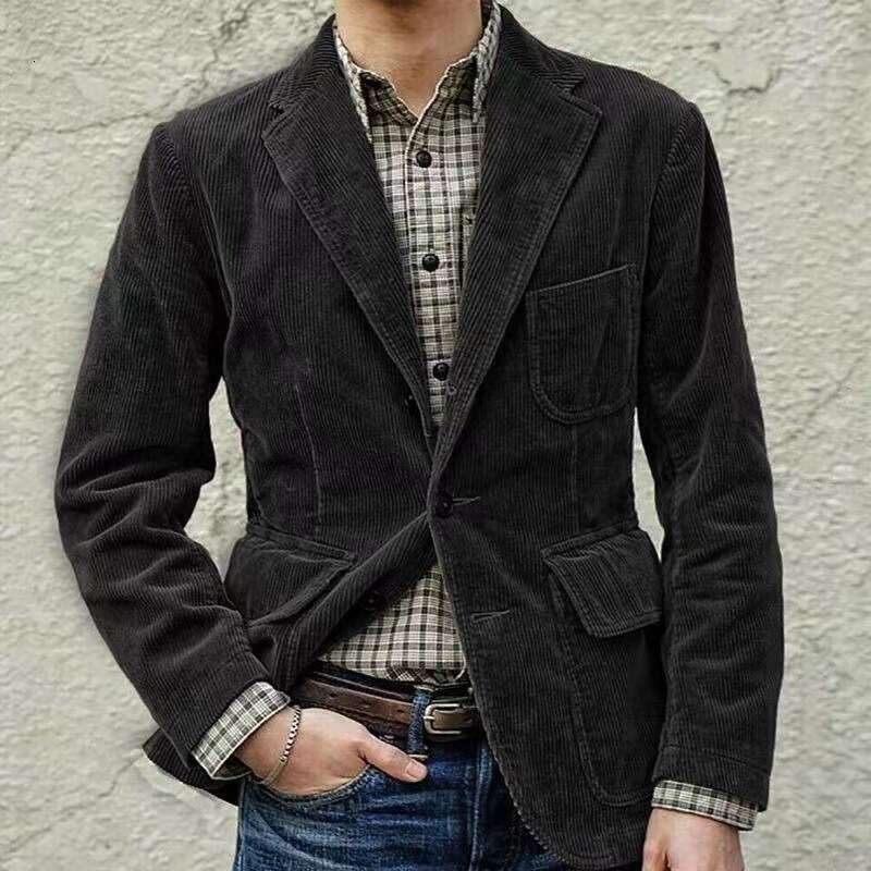 European And American Foreign Trade Corduroy Suit Casual Jacket Men's Fashion Quality Classic