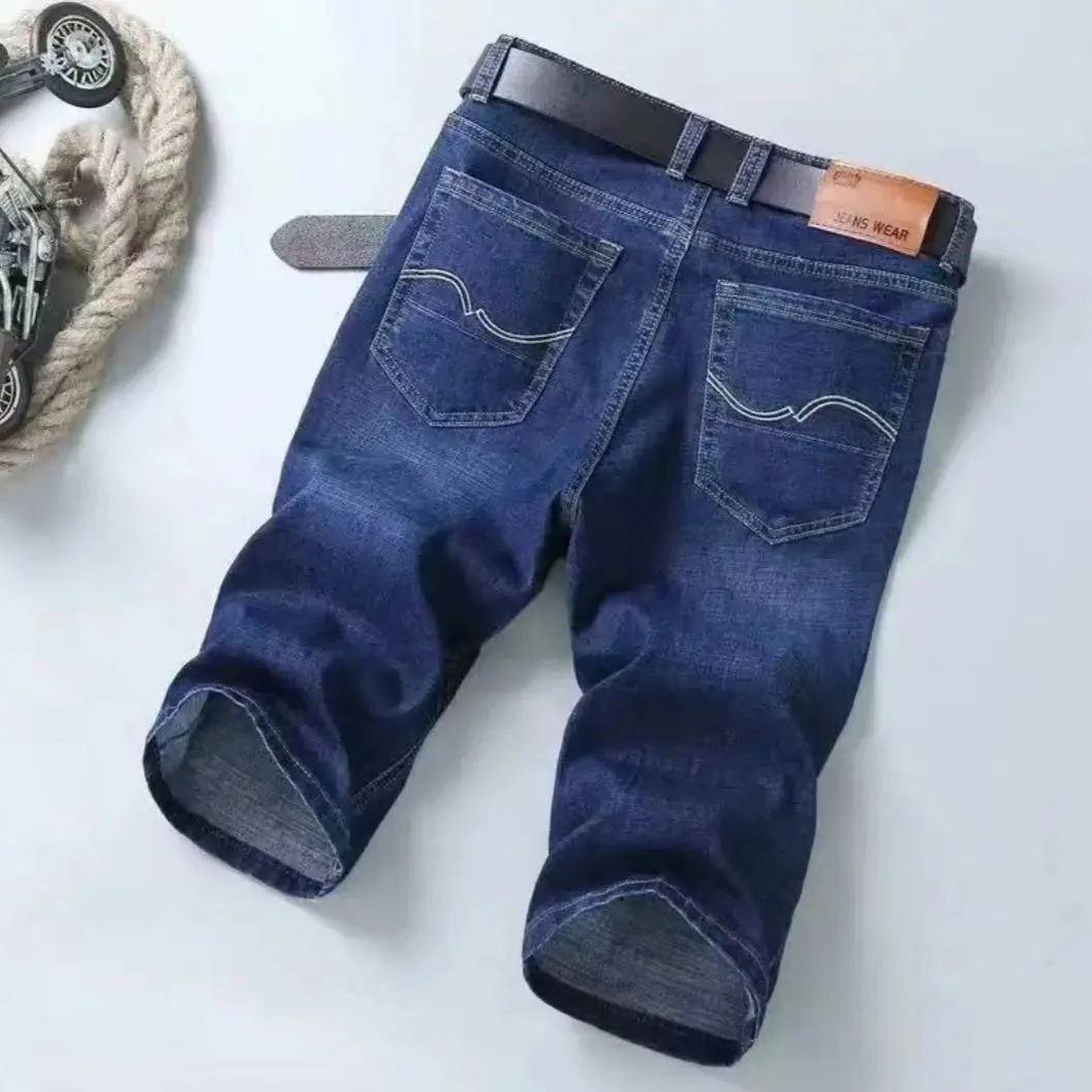 Summer mens short denim jeans thin casual cool pants stretch daily high quality comer 241211