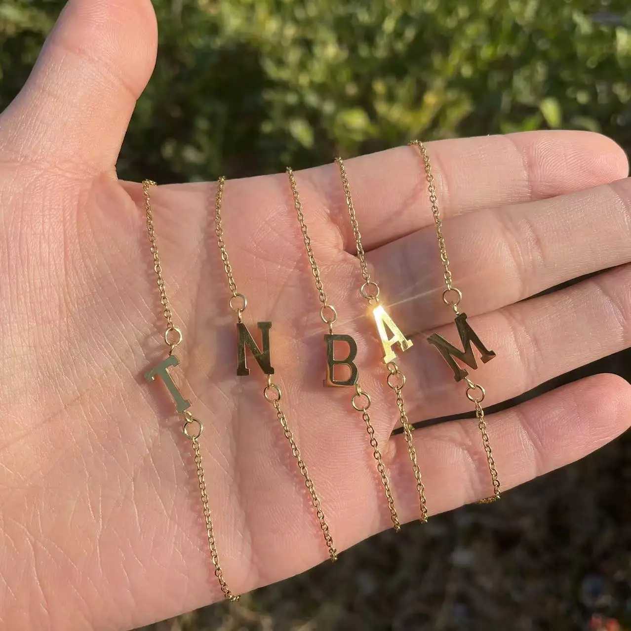 1pc Letter She Beads Thin Chain Bracelet Simple Minimalist Hand Chain Unisex Jewelry DecorationXJ241214