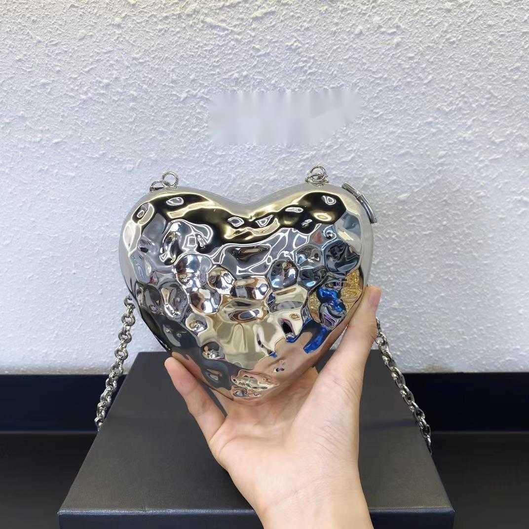 Metal Silver Mini Love Alien Meteorite Box Shell Bag Banquet Key Lipstick Chain Crossbody Small Bag Girl