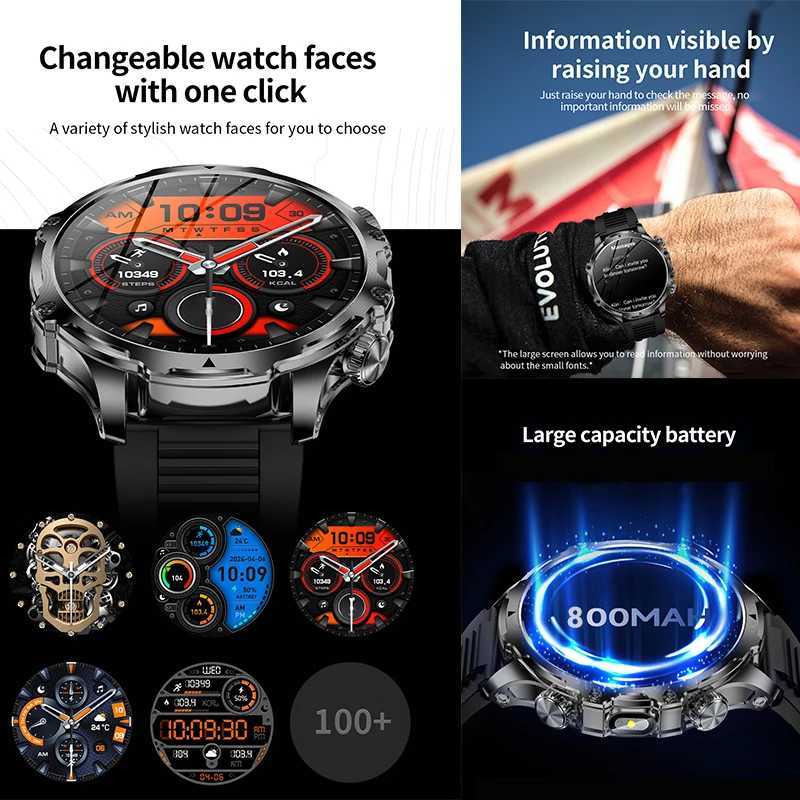 High Quality Mens smartwatch one click BT call 1.85-inch high-definition screen resolution 360 * 360 smart call watch O241213