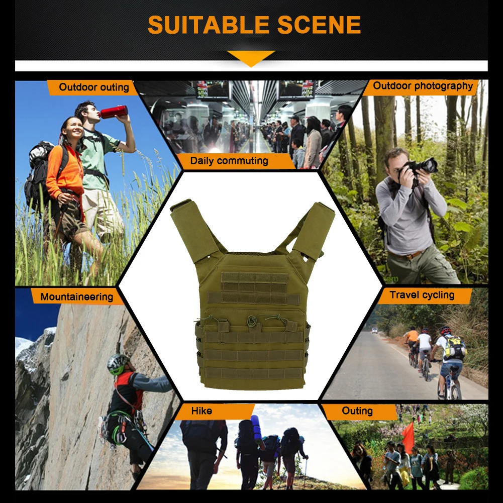 Nylon JPC Tactical Vest Waterproof Outdoor Body Armor Lightweight Molle Plate Hunting Vests CS Game Jungle Equipment 241213