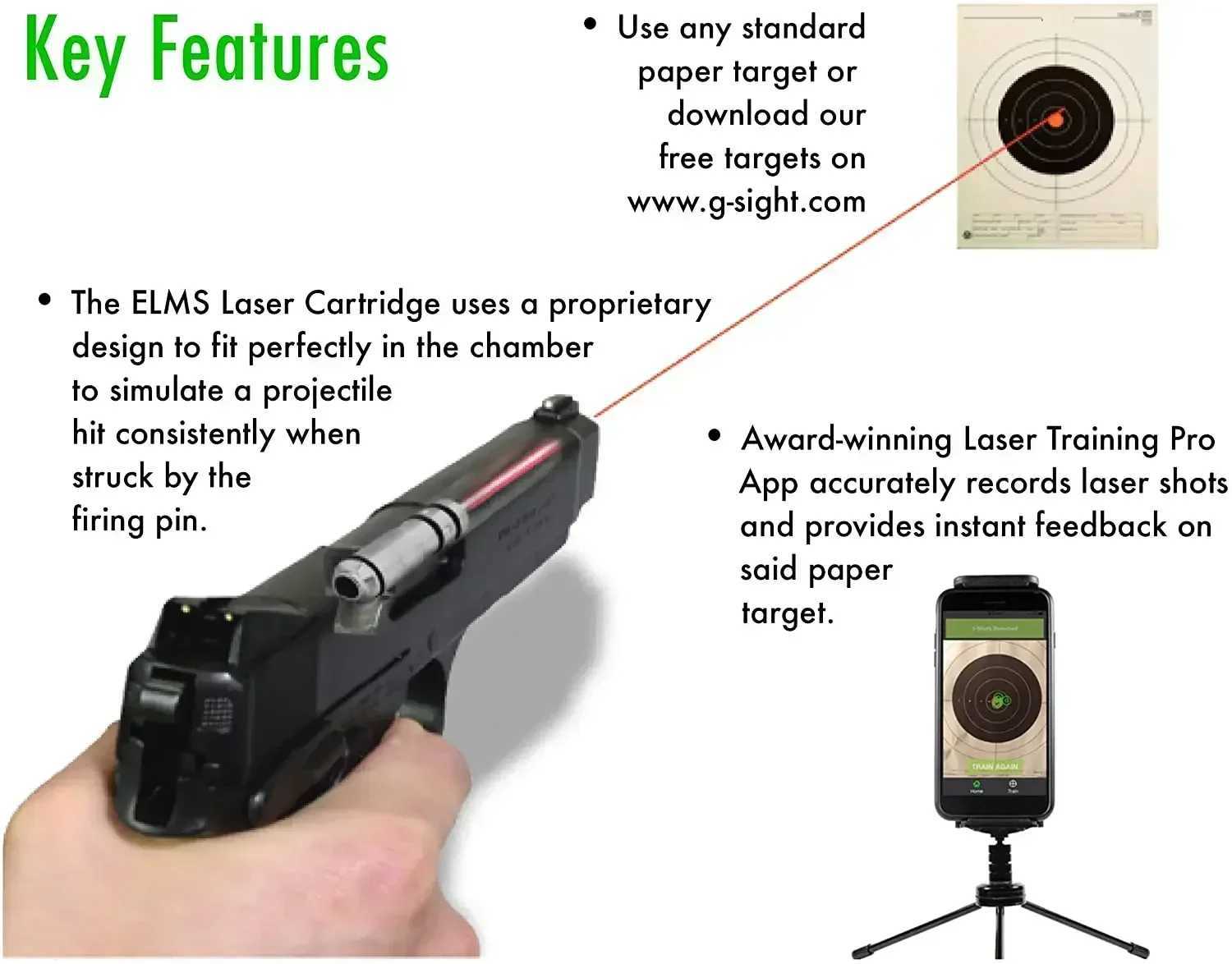 Tactical Training Laser Bult .223 .380 .45ACP .38 .40 9mm Pistol Snap s Rif Dry Fire Gun Bore Sight 9x19mm G-sight ISPCXJ241214