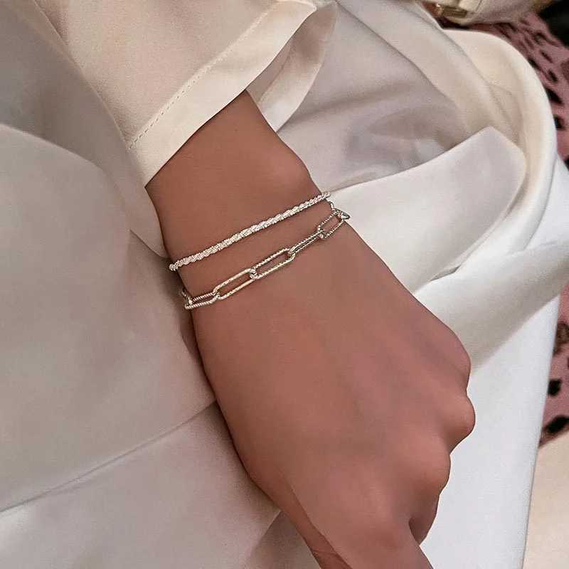 New Fashion Silver Color Gypsophila Adjustable Bracelet Bangle for Women Elegant Sparkling Fine Jewelry Wedding Party GiftXJ241214