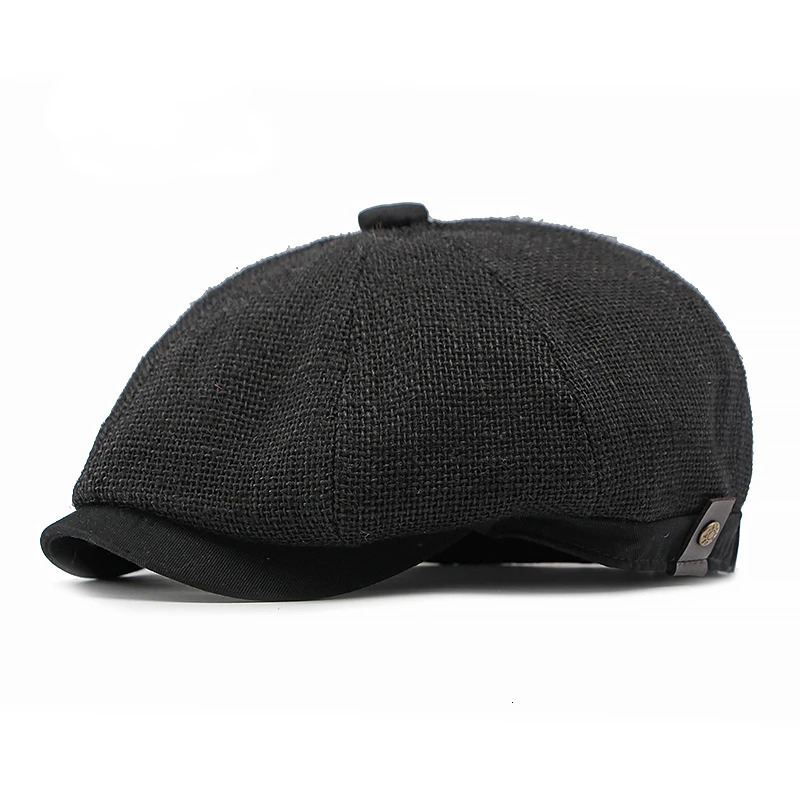 Jute Linen Berets Hats for Men Summer Breathable sboy Caps Boina Hombre Gatsby Hat Women Gorras Para Mujer Flat Cap 241214