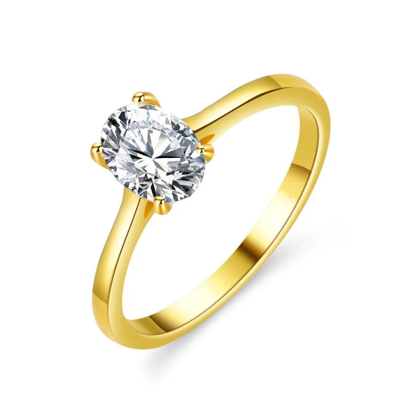 Oval 1 Carat S925 Sterling Silver Ring Women Engagement Wedding Jewelry 241213