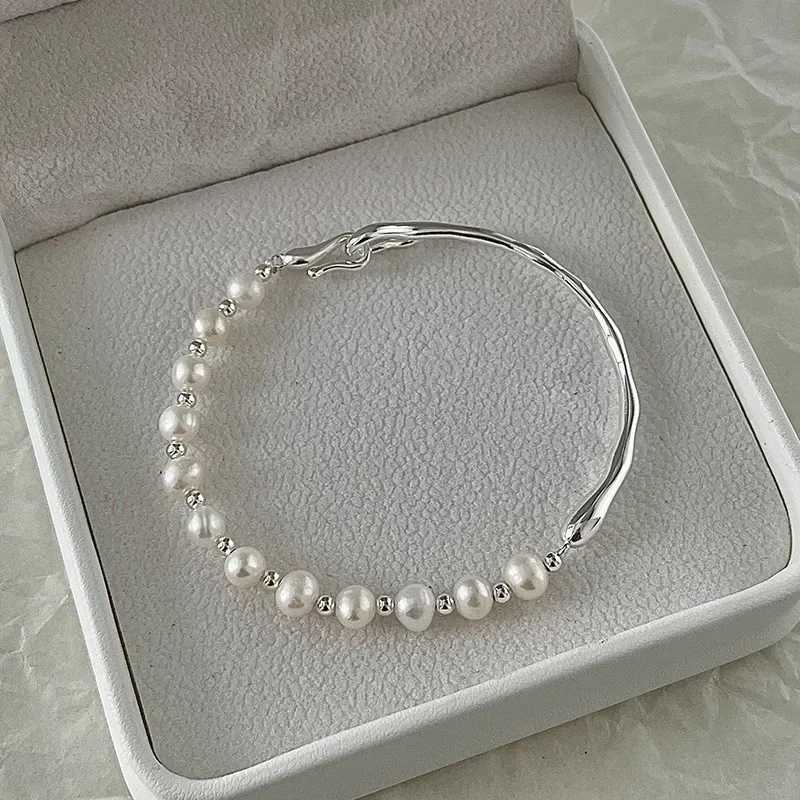 Luxury 925 Sterling Silver Knots Pearl Bracelet For Women Vintage Irregular Metal Charm Bracelets Fashion Party Jewelry GiftsXJ250219