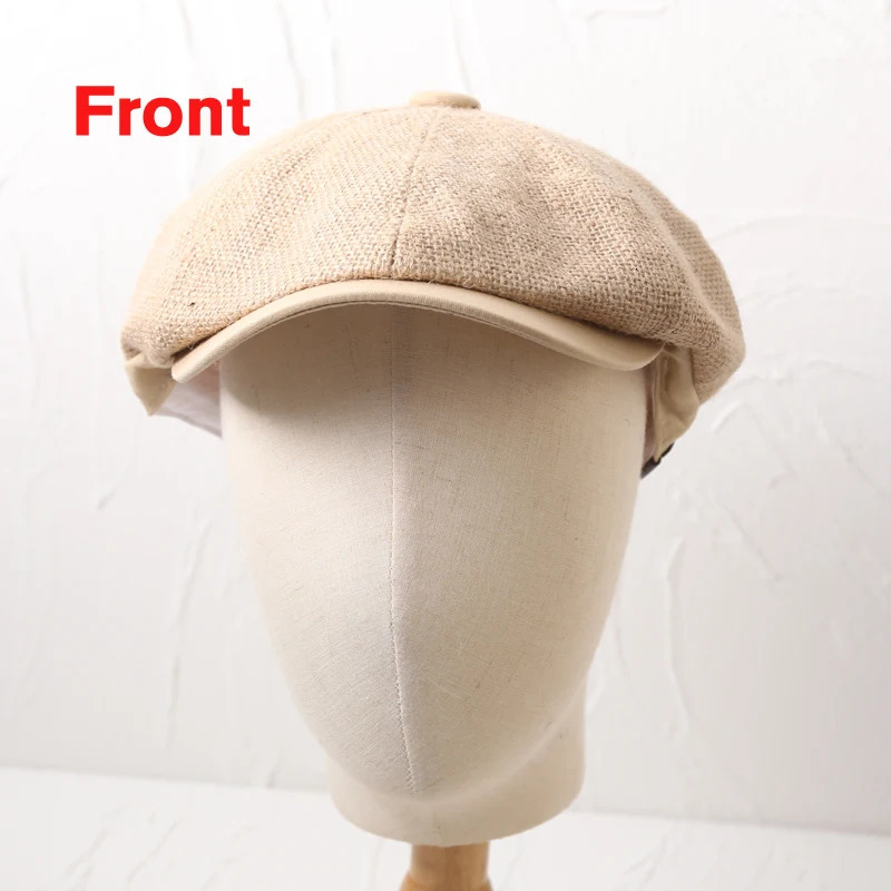 Jute Linen Berets Hats for Men Summer Breathable sboy Caps Boina Hombre Gatsby Hat Women Gorras Para Mujer Flat Cap 241214