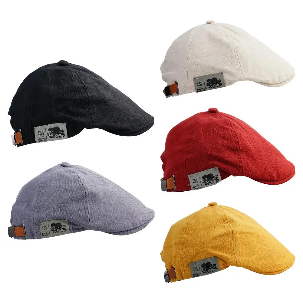 Vintage Cotton y Blind Hat Mens and Womens Beret British Western Ivy Classic Winter Retro Linen Flat 241210