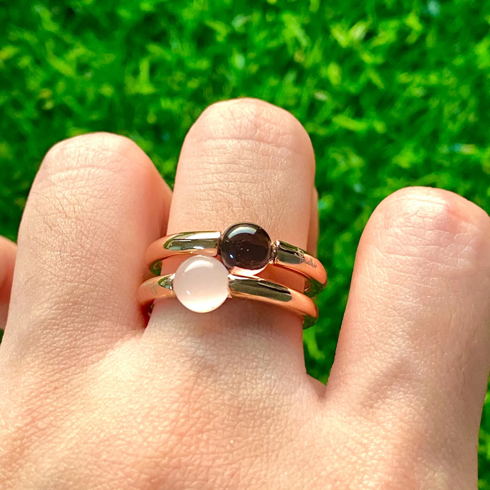 Simple Candy Style Ring Rose Gold-plated Stacking Round Crystal Ring Garnet Jewelry Anniversary Gift Girlfriend 241214