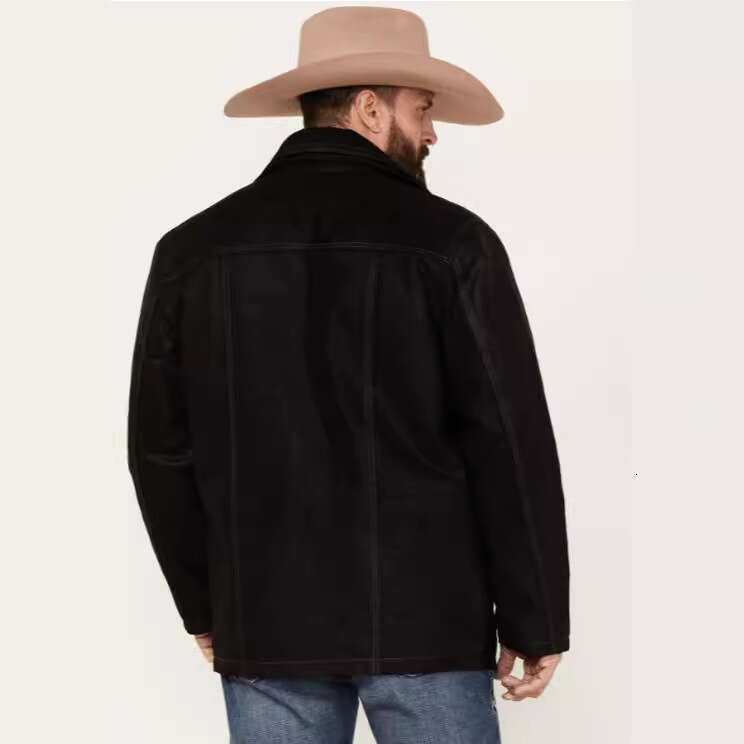 Foreign Trade Solid Color Double Zipper Spring And Autumn Jacket European Size Long Sleeved Men's Black Top Fashionable Quality Classic
