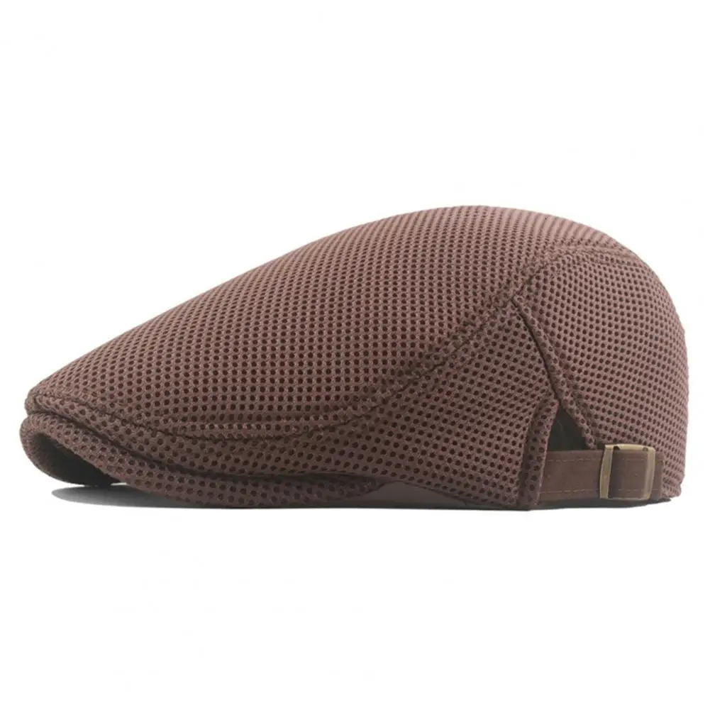 Retro European Mens Beret Mesh Breathable Polyester Hollow Washable Summer Hat 241210