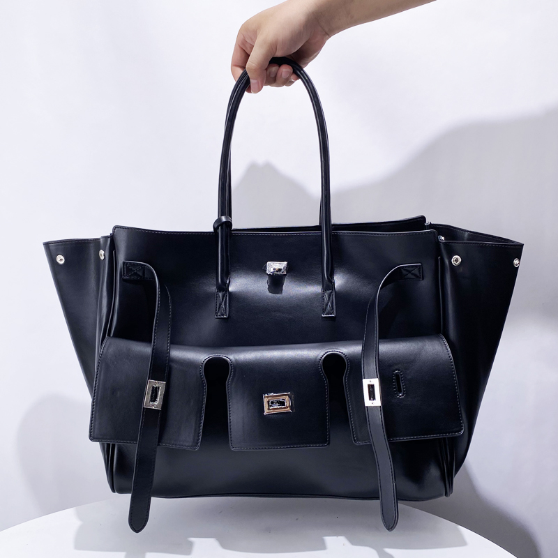 Free Custom Name Oversize Tote Bags For Women Designer Handbag Purse 2024 New In PU Lock Large Capacity Underarm Shoulder