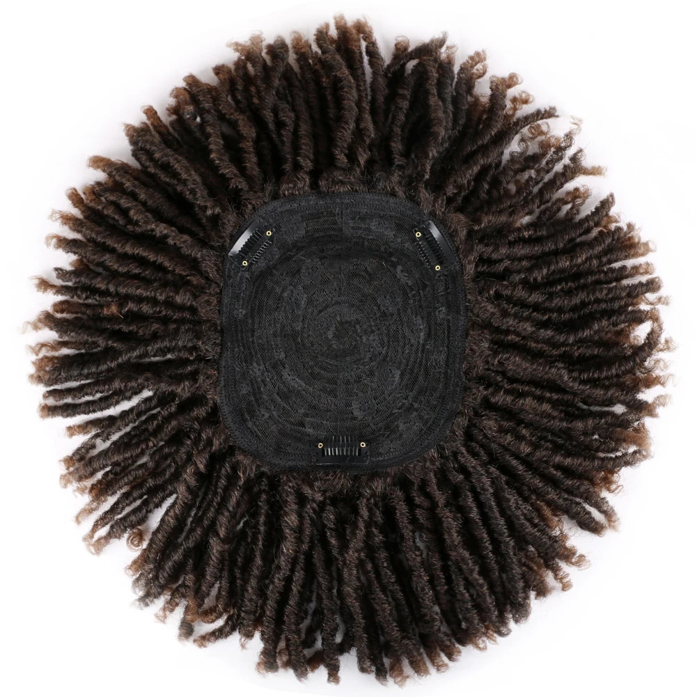 6inch Dreadlocks Hair Topper Guleless Wig Synthetic Hair Toupee Headband Gradient Conical Clips in Hairpiece For Men Women 241213