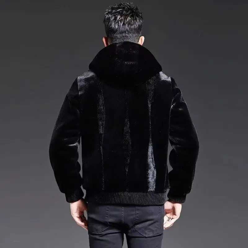 2023 autumn winter mens new leather jacket mens solid color hooded jacket mens long sleeved casual coat V37 W241213