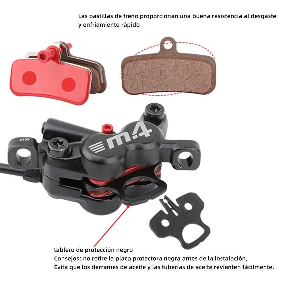 MEROCA 4-piston hydraulic brake kit with silicone protective cover for front and rear brakes 800mm/1400mm bicycle disc brake W241214