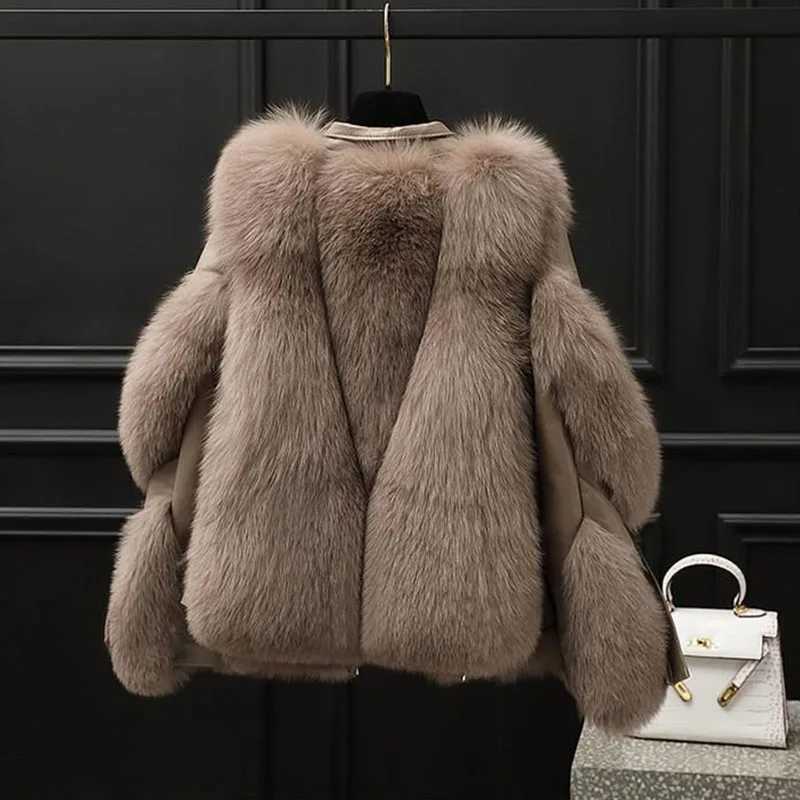 New Womens Fur Integrated Motorcycle Jacket Winter Warm Imitation Fur Coat Fashion Snow Womens Wear resistant Fur Coat X241214