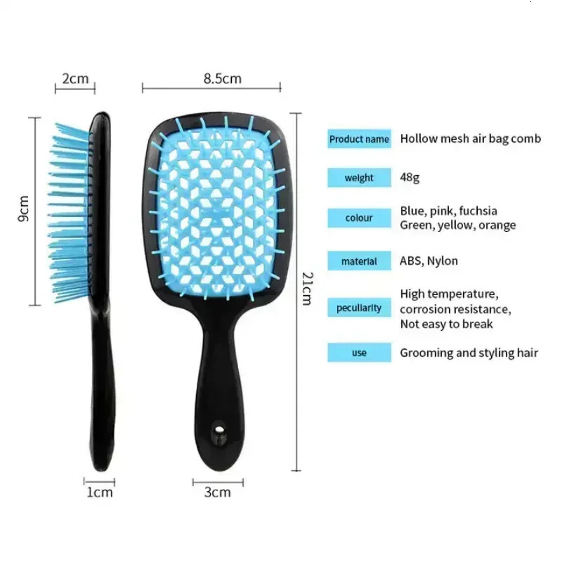 Tangled Hair Comb Detangling Hair Brush Massage Combs Hollow Out Wet Curly Hair Brushes Barber Comb Salon Styling Tools 241213