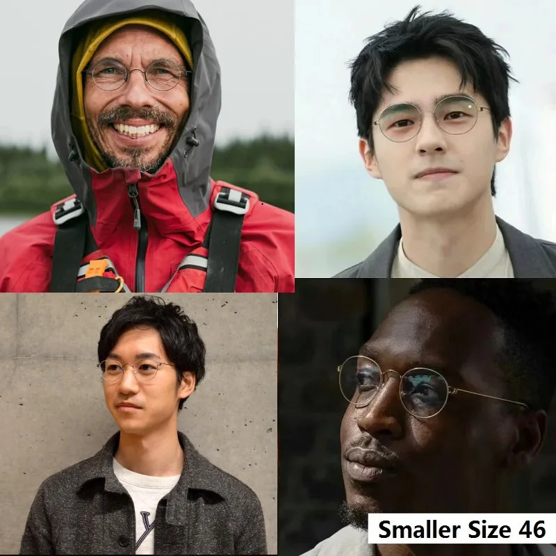 Denmark n Small Round Glasses Frame Screwless Ultra Light 4g Air Pure Eyeglasses Men Retro Rim Eyewear Korea Style 241213